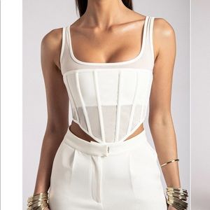 Meshki Delaney Corset Top White
